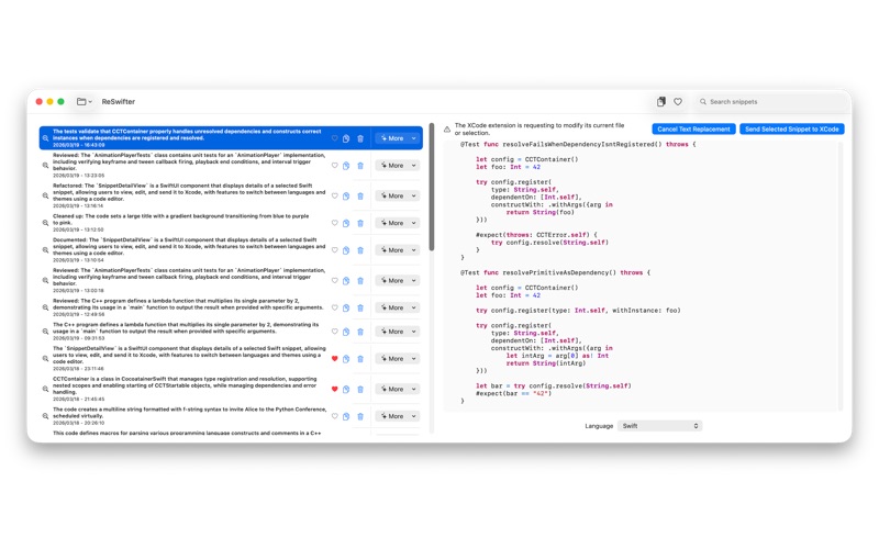 Reswifter for Xcode screenshot