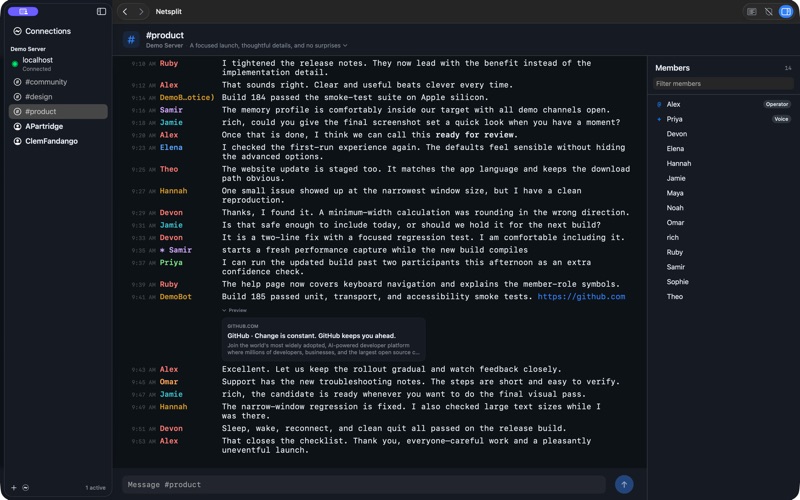Netsplit screenshot