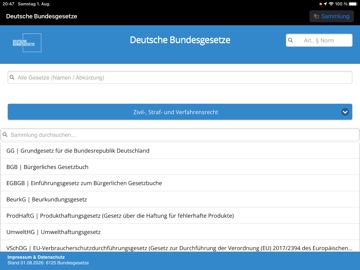 Deutsche Bundesgesetze iPad screenshot 1