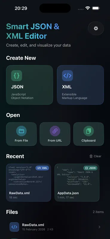 Smart JSON & XML Editor screenshot 1 of 5