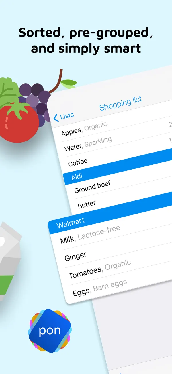 Screenshot #1 pour pon - Smart Shopping List