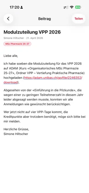 Pharmablog Universität Basel screenshot 2
