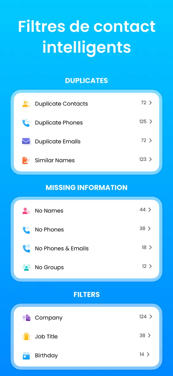 Screenshot #1 pour MCBackup Pro - copie Contacts