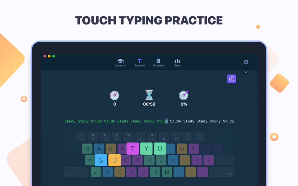 #2. Master of Typing: Tutor (macOS) Podle: Improvision