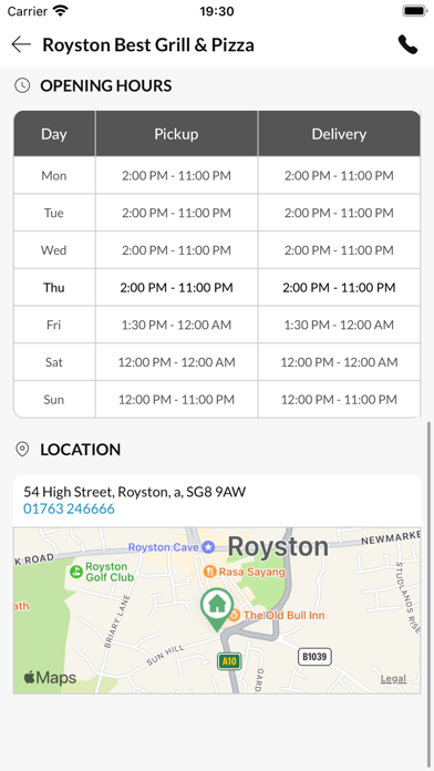 Royston Best Grill & Pizza. Screenshot