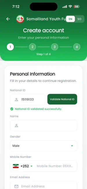 Somaliland Youth Fund screenshot 1