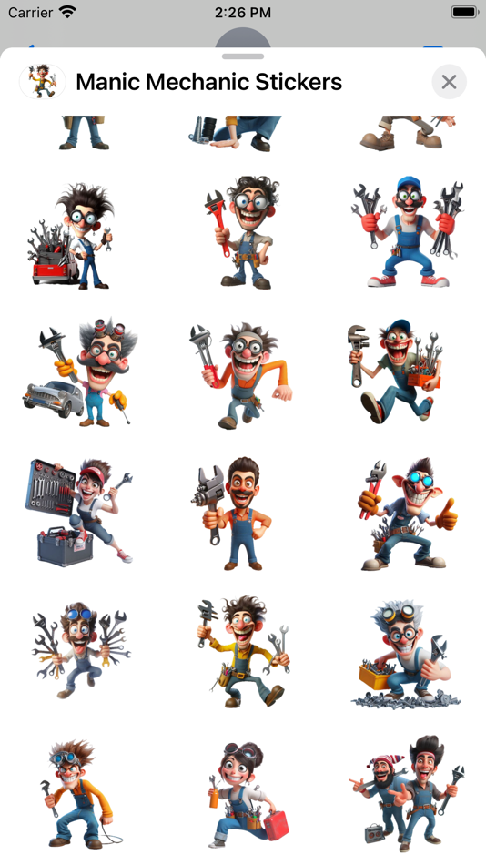 #2. Manic Mechanic Stickers (iOS) Podle: Paul Scott