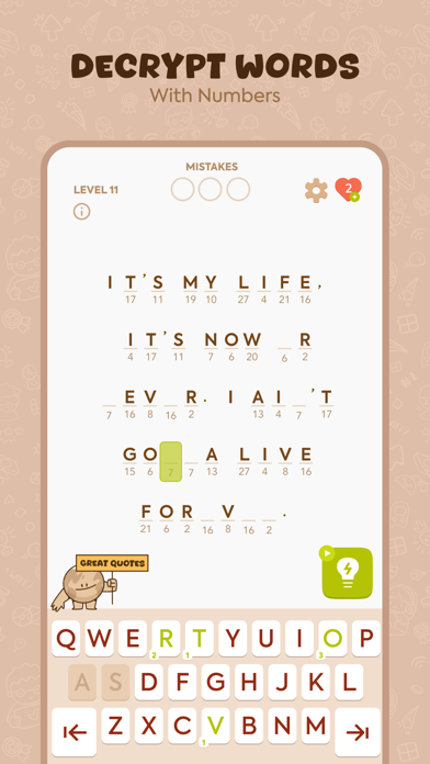 Cryptogram: Number & Word Game Screenshot
