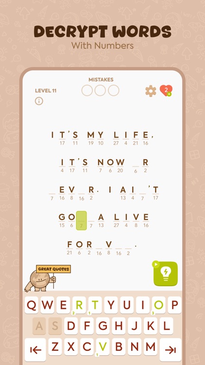 Cryptogram: Number & Word Game