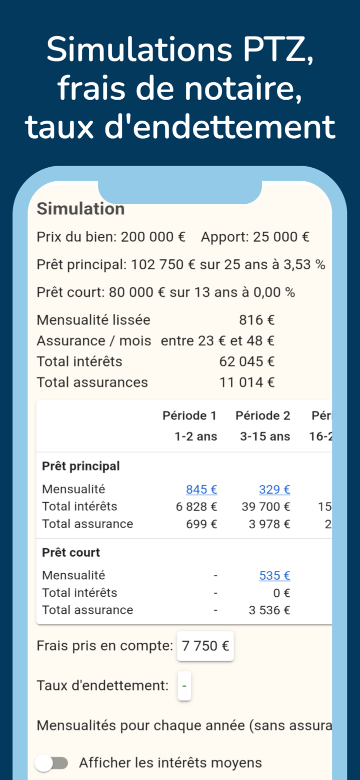 Calculette Prêt Immo screenshot 2