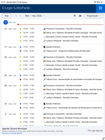E-Legis SJRioPardo iPad screenshot