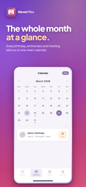 NeverMiss: Birthday Tracker screenshot 3