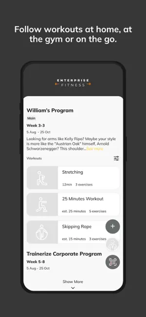 Enterprise Fitness App screenshot 3