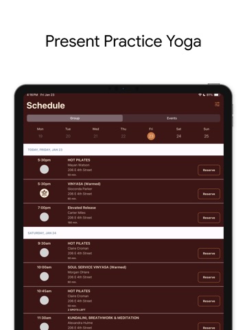 Present Practice Yoga iPad screenshot