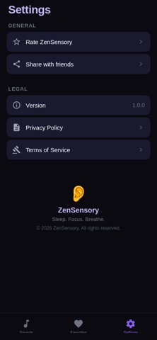 ZenSensory screenshot