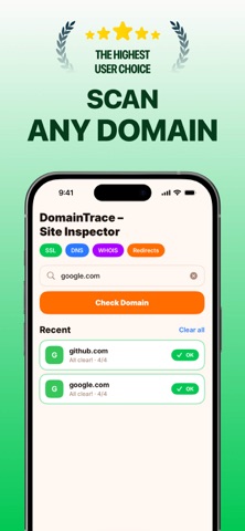 DomainTrace – Site Inspector screenshot
