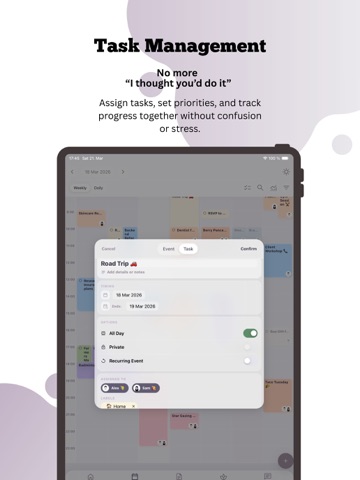 Weekenduo: Couple Planner iPad screenshot