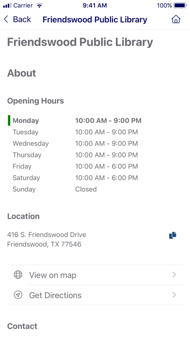Friendswood Public Library Screenshot