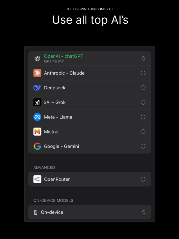 Hivemind AI Chat & Coding iPad screenshot 3 - Productivity app