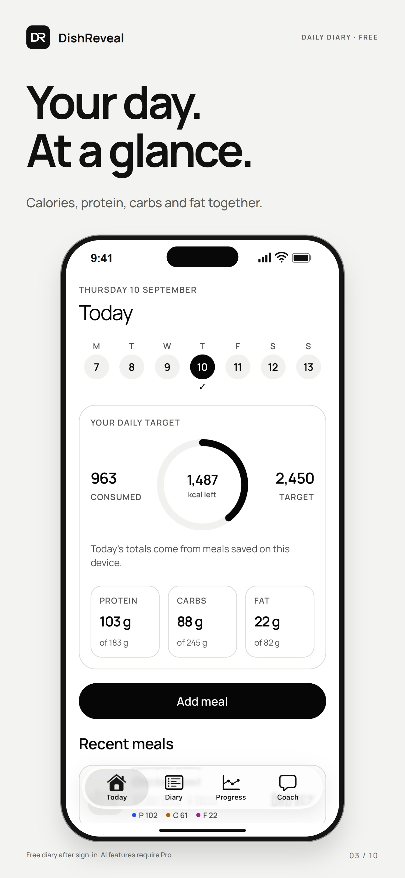 Screenshot 3 of AI Calorie Tracker: DishReveal