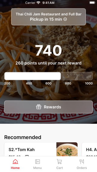 Thai Chili Jam Restaurant iPhone screenshot 1 - Food & Drink app