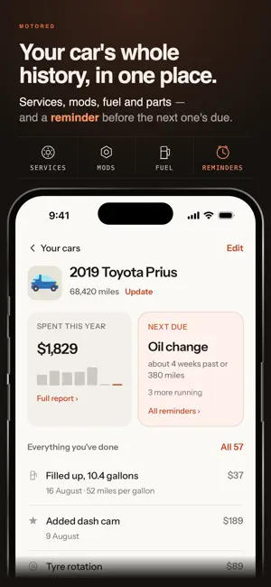 Motored: Car Maintenance Log screenshot 1