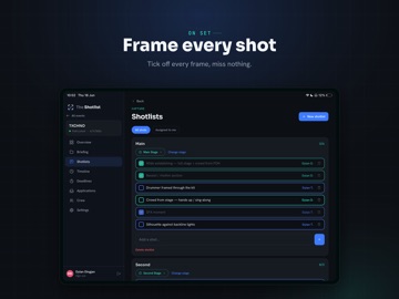 The Shotlist iPad screenshot