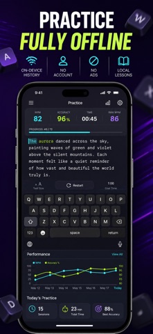 英文打字测试: WPM测速 screenshot