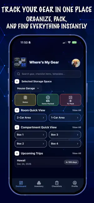 Where’s My Gear - Organizer screenshot 1