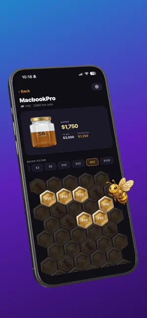 Save Money: Honeycomb Visual screenshot 4