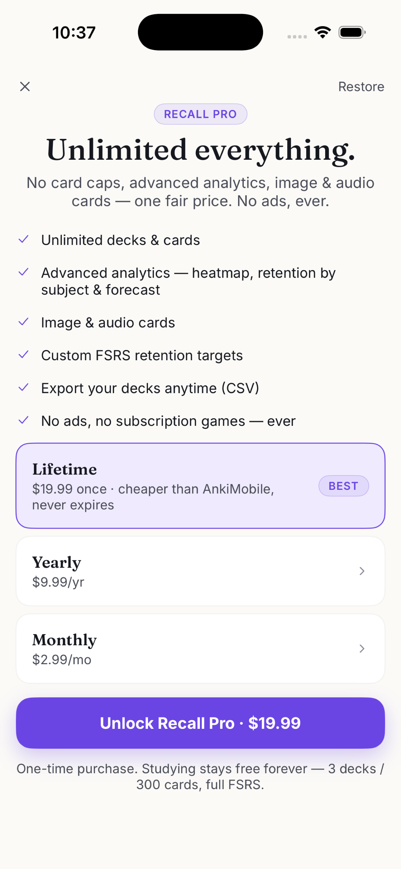 Recall: Flashcards & FSRS screenshot 3