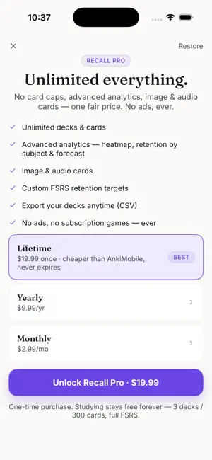 Recall: Flashcards & FSRS screenshot 3