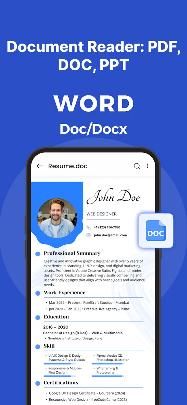 #3. Document Reader: PDF, DOC, PPT (iOS) di: Bhargav Kumbhani