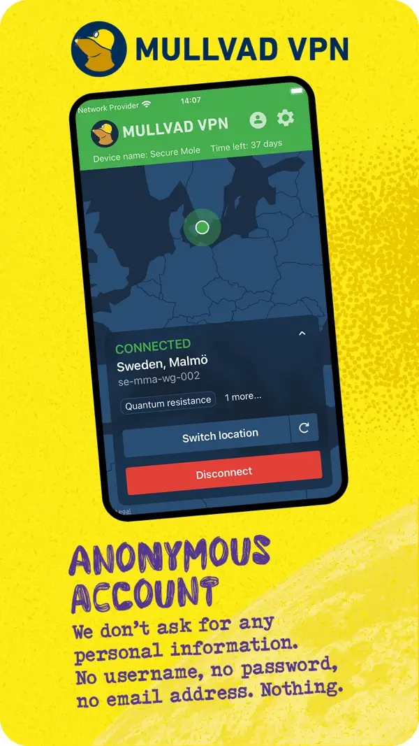 Mullvad VPN Screenshot 1