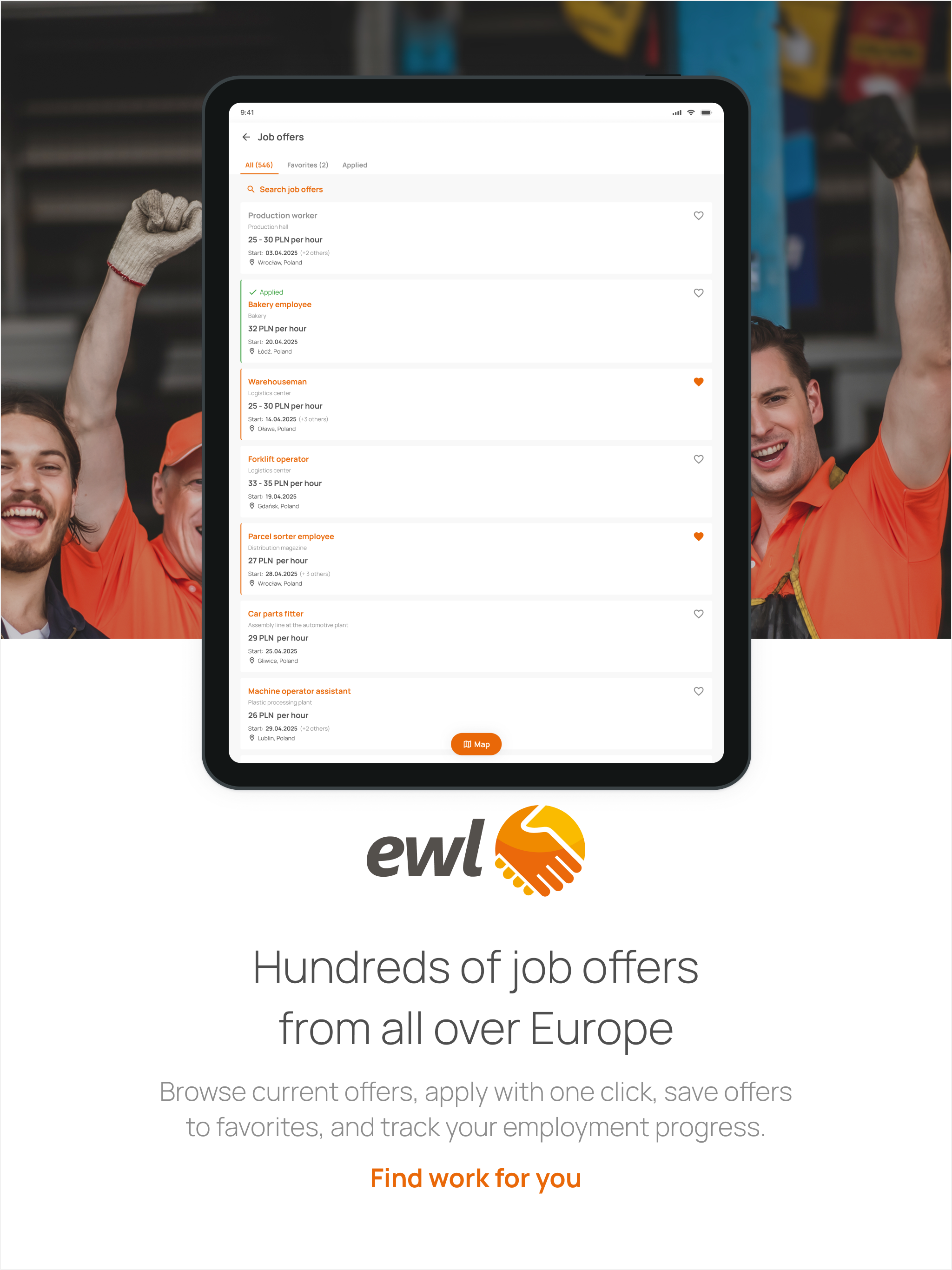 EWL App: Jobs in Europe