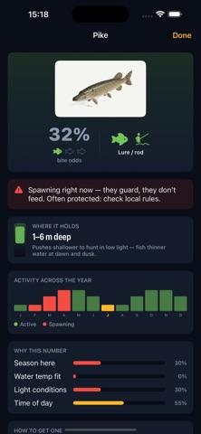 AI Fishing Forecast Fish Spots iPhone screenshot