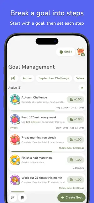 Goal Tracker: Challenges screenshot 1