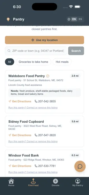 Pantry: Donate Food Near You screenshot 2
