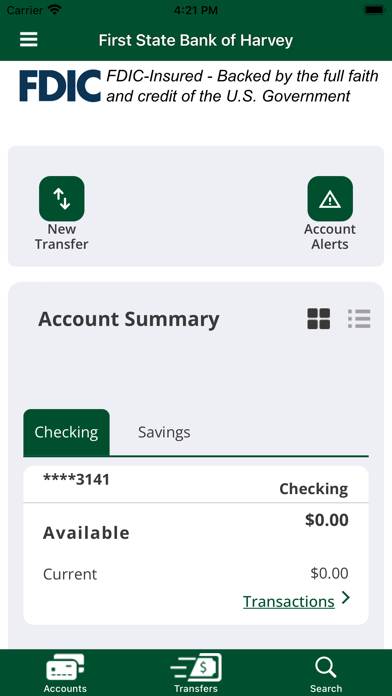 First State Bank of Harvey Screenshot
