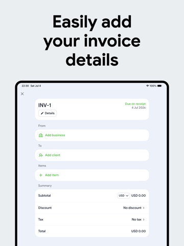 Billby: Invoice Maker iPad screenshot