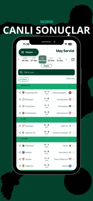 Macservisi - Live Scores screenshot 1
