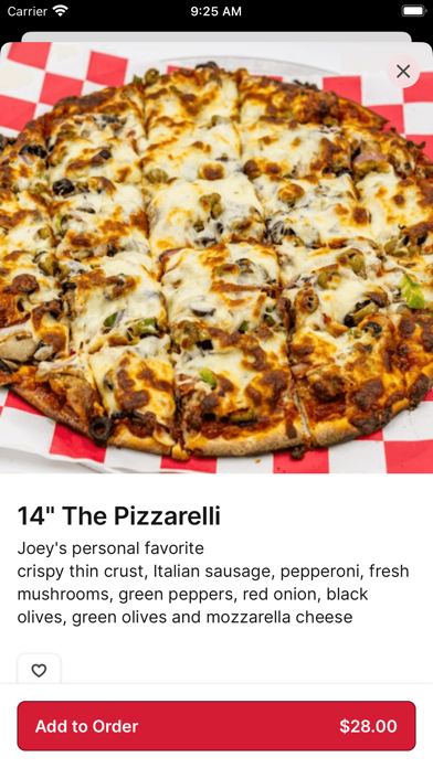 Joey C’s Pizza iPhone screenshot 3 - Food & Drink app