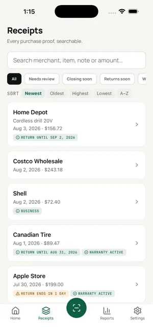 PurchVault: Receipt Scanner screenshot 2