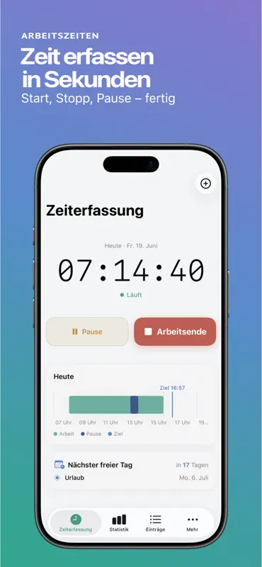 Arbeitszeiten – Zeiterfassung screenshot 1 of 7