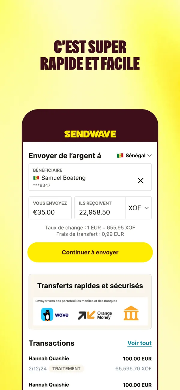 Screenshot #3 pour Sendwave : transferts d’argent
