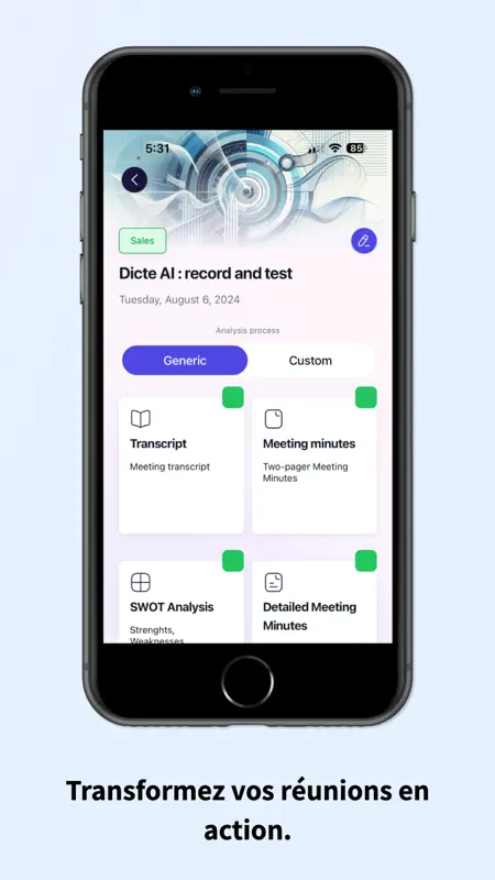 Dicte: Assistant IA réunions screenshot 5 of 6