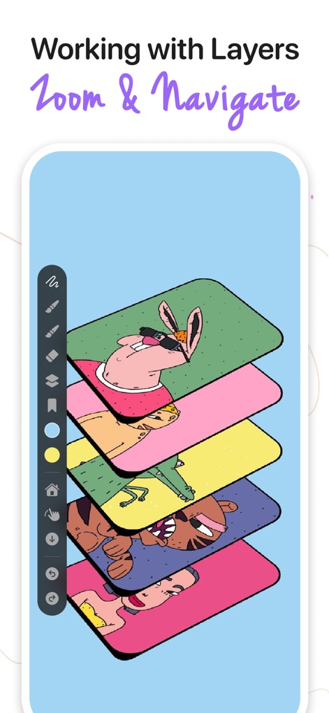 Endless Zoom Canvas - ZoomArt - Users can organize complex designs with ease, leveraging multiple layers for flexible workflow and detailed composition management.