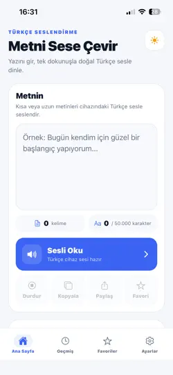METİN SESLENDİRME PRO iPhone Ekran Görüntüsü 1