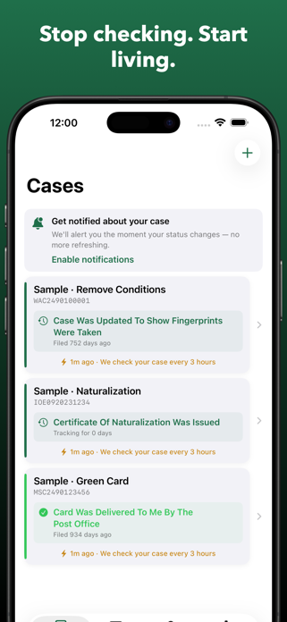 GreenLit: USCIS Case Tracker Screenshot 1 of 8