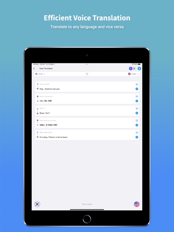 Korean Translator & Learn + iPad screenshot 3 - Productivity app